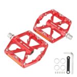 Pedal antideslizante hueco de aleación de aluminio rojo