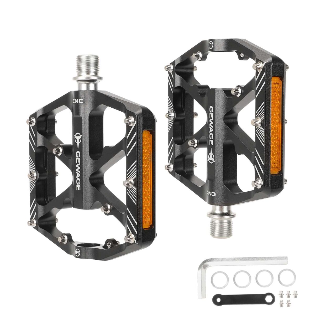 Pedal antideslizante hueco de aleación de aluminio negro - Imagen 3