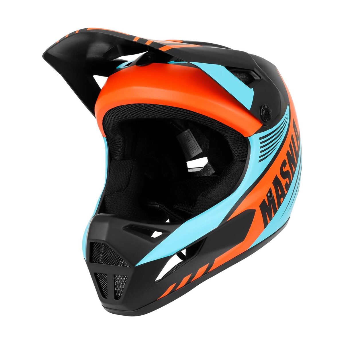 Casco todoterreno XL negro, azul y naranja - Imagen 2