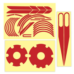 Juego completo de pegatinas para la carrocería del patinete Xiaomi rojo