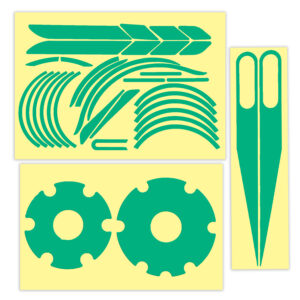 Juego completo de pegatinas para la carrocería del patinete Xiaomi verde