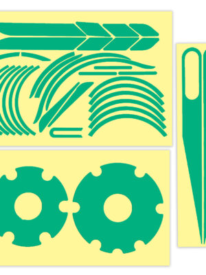 Juego completo de pegatinas para la carrocería del patinete Xiaomi verde