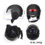 Casco de invierno negro a prueba de viento con luces delanteras y traseras. - Imagen 2