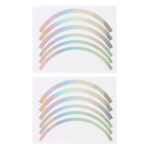 Juego de 2 pegatinas reflectantes para ruedas multicolores en color plateado