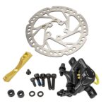 Juego de frenos Xtech negros que incluye disco de 135 mm y adaptador dorado
