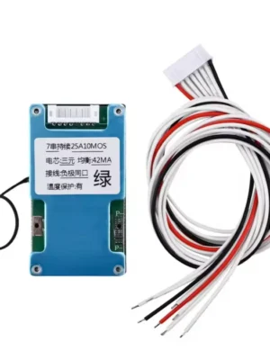 Placa de protección BMS ternaria de 7 cadenas, 25 A, 10 MOS