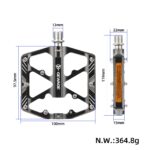 Pedal antideslizante hueco de aleación de aluminio negro - Imagen 2