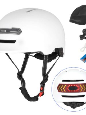 Casco con luz de voz Z005 blanco mate