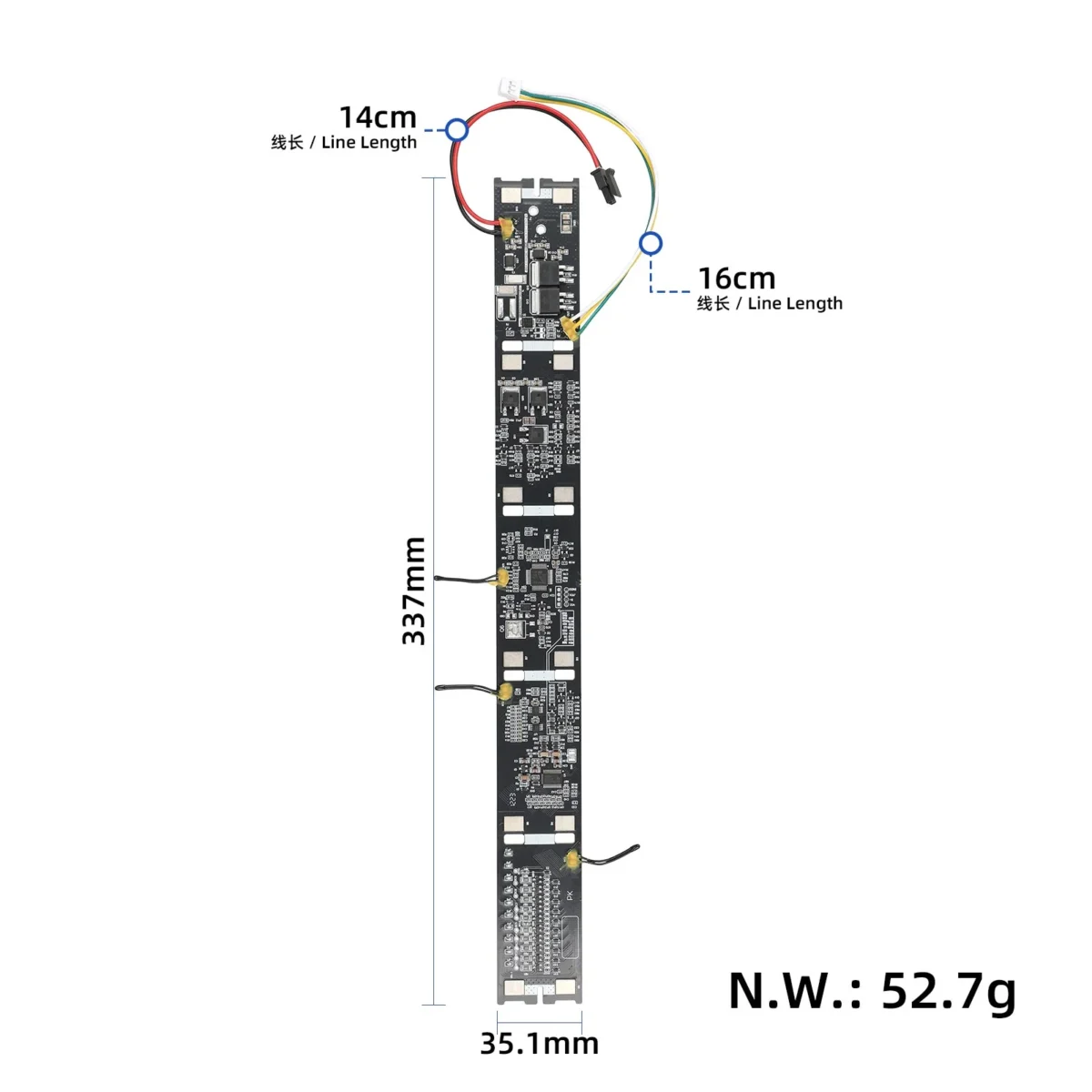 Placa de protección BMS de batería con cable blanco-rojo para patinetes Xiaomi 3/4/4 Lite - Imagen 2