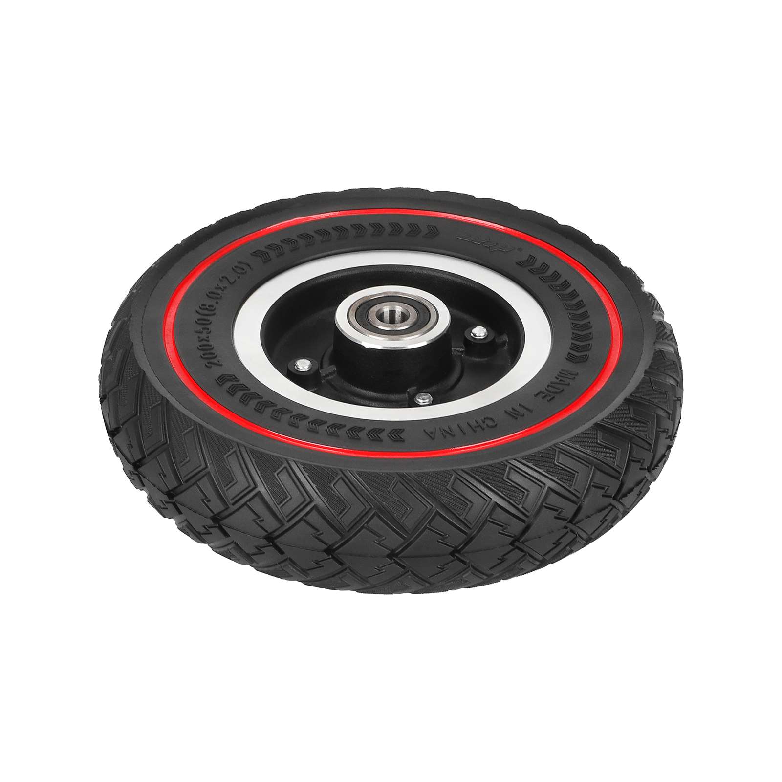 Llanta de 8 pulgadas 200*50 + neumático todoterreno sólido con patrón de ala de línea roja Ulip200*50 (instalado) - Imagen 4