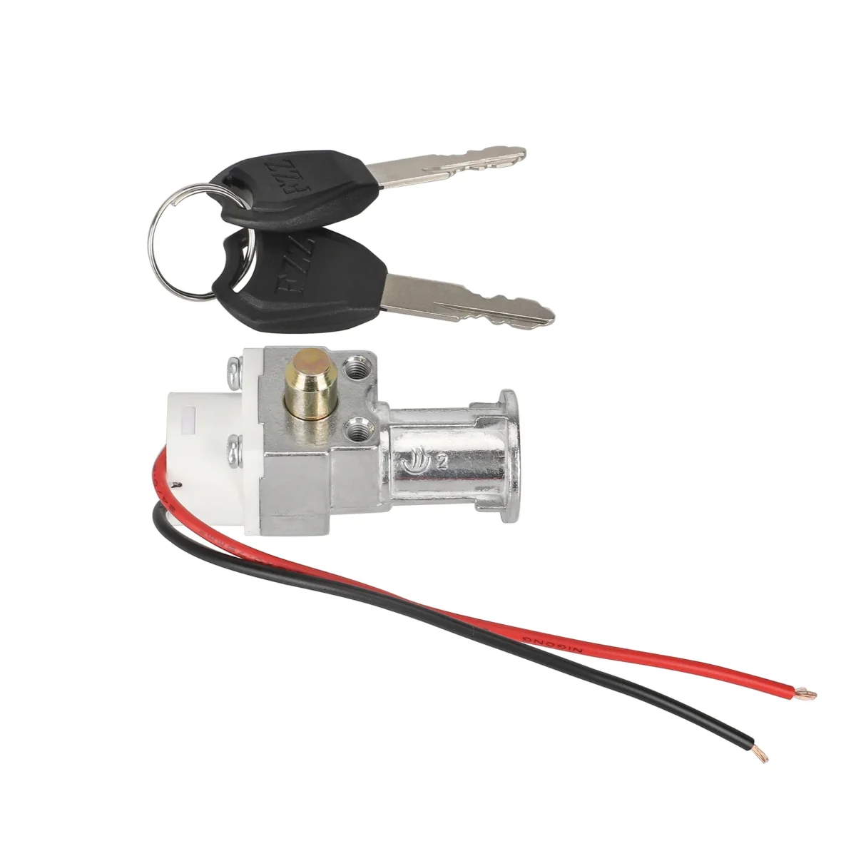 Cerradura de puerta eléctrica plateada con llaves - Imagen 4