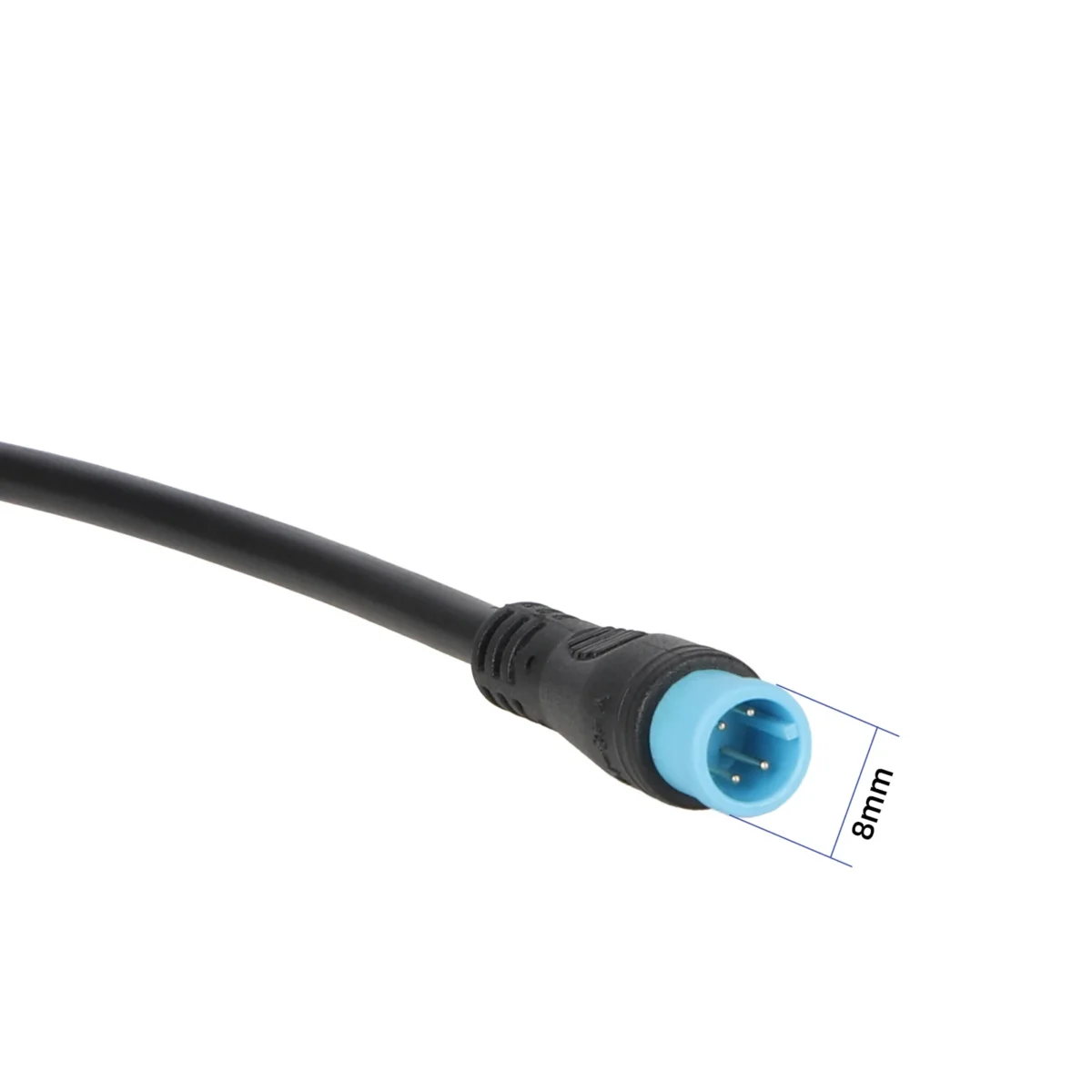 Cable conector M8 impermeable de 60 cm con conector macho/hembra de 4 pines con cabezal azul - Imagen 4