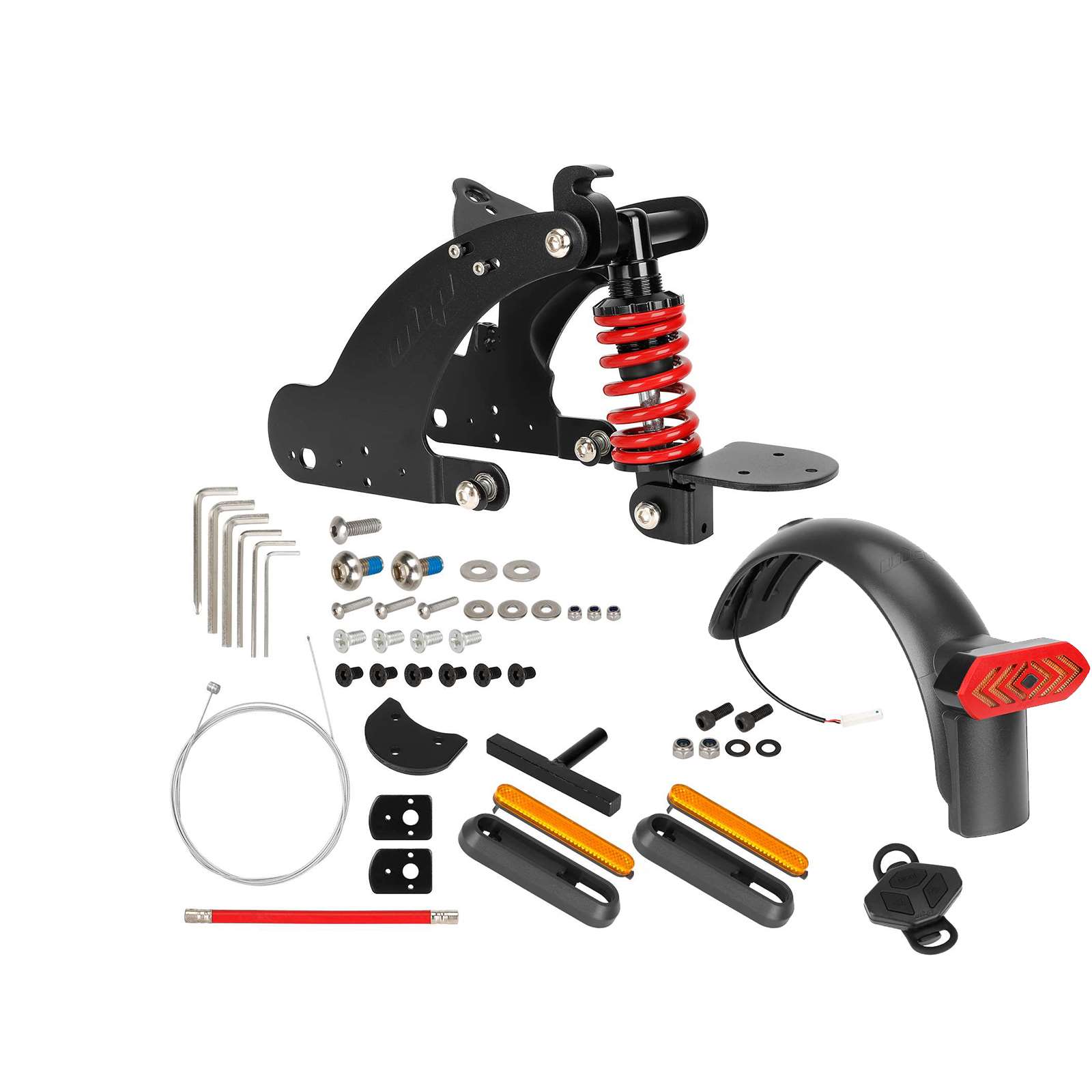 Suspensión trasera Ulip V3 negro-rojo con luz de giro para suspensión trasera para patinete eléctrico Xiaomi 4 Pro con PATENTE