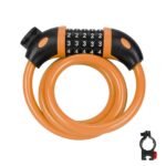 Candado de combinación naranja de cinco dígitos