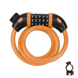 Candado de combinación naranja de cinco dígitos