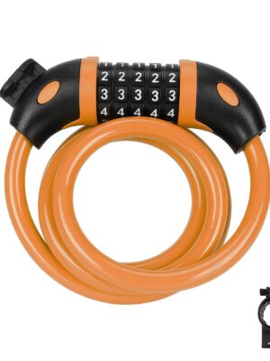 Candado de combinación naranja de cinco dígitos
