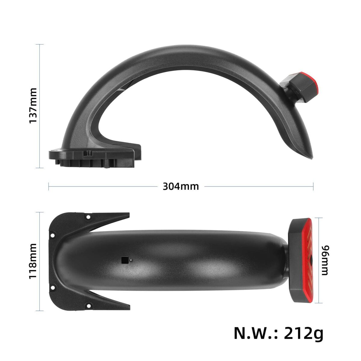 Luz trasera de intermitente Ulip con control remoto recargable y kit de guardabarros para scooter MaxG30 - Imagen 2
