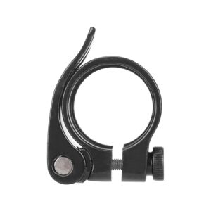 Abrazadera de tubo de asiento negra sin orificio de 34,9 mm