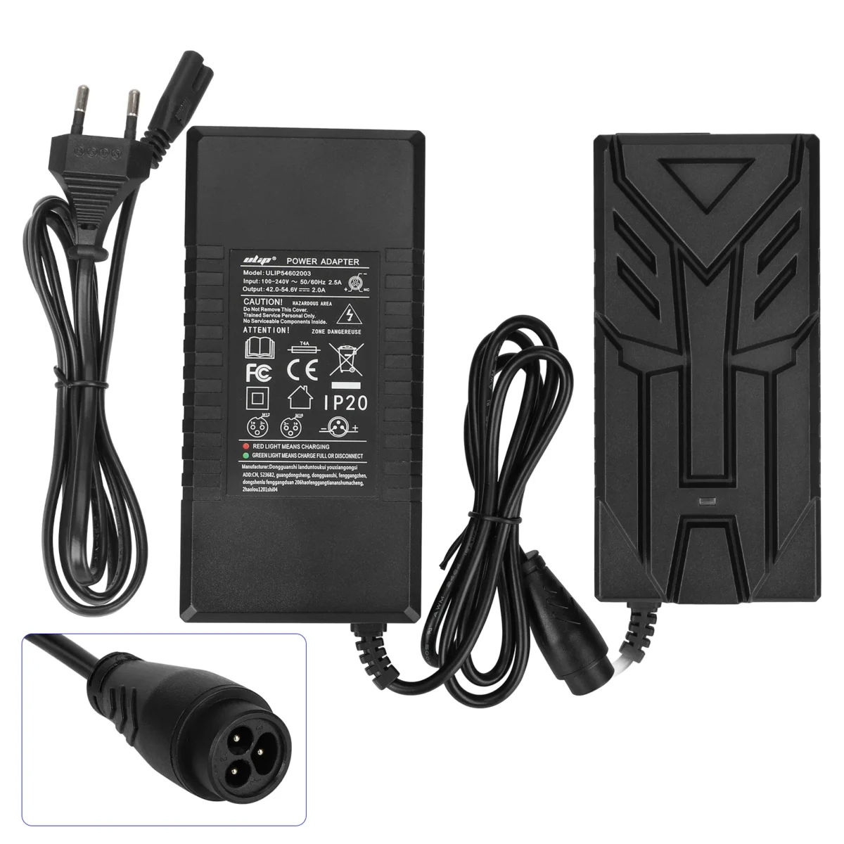 Cargador Ulip 54,6 V 2 A con cabezal LP16-3P grande (enchufe UE) - Imagen 3