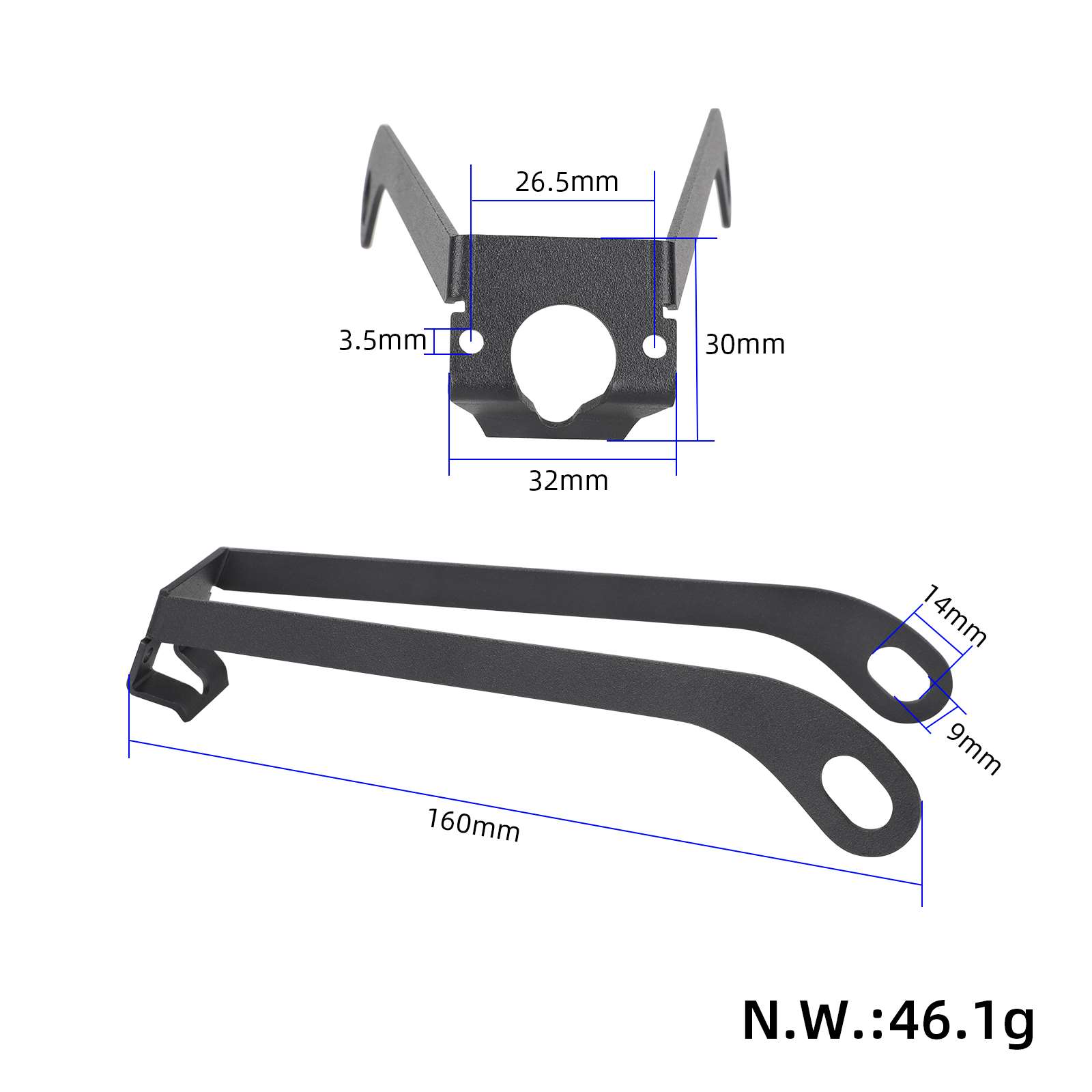 Guardabarros trasero azul Xiaomi M365 Pro/Pro2 con matrícula integrada (con gancho + soporte metálico pro) - Imagen 3