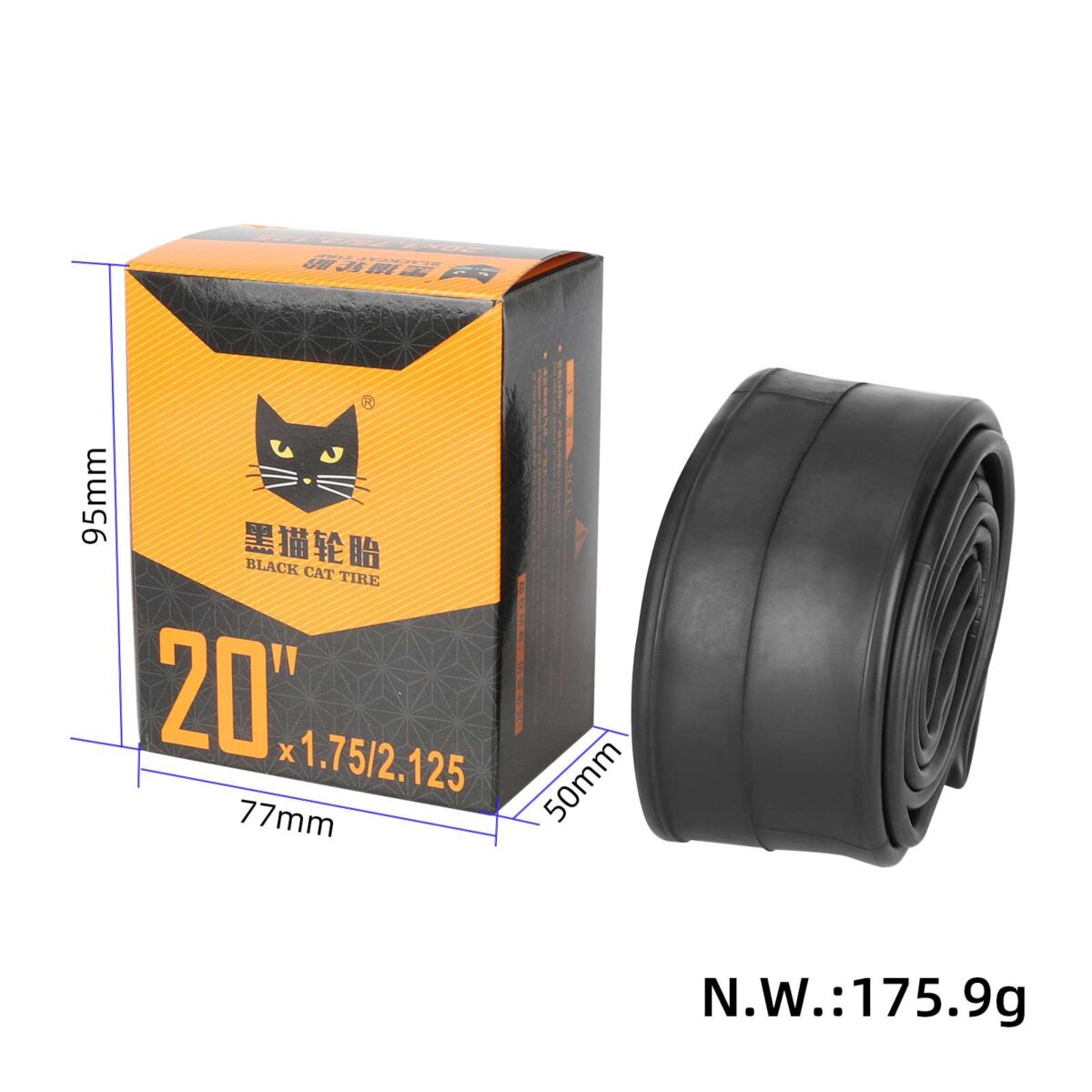 Cámara de aire BLACKCAT 20*1,75/2,125 - Imagen 2