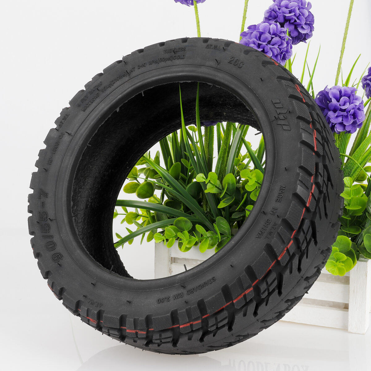 Neumático todoterreno sin cámara ULIP 90/55-7 para scooters Segway GT con válvula - Imagen 6