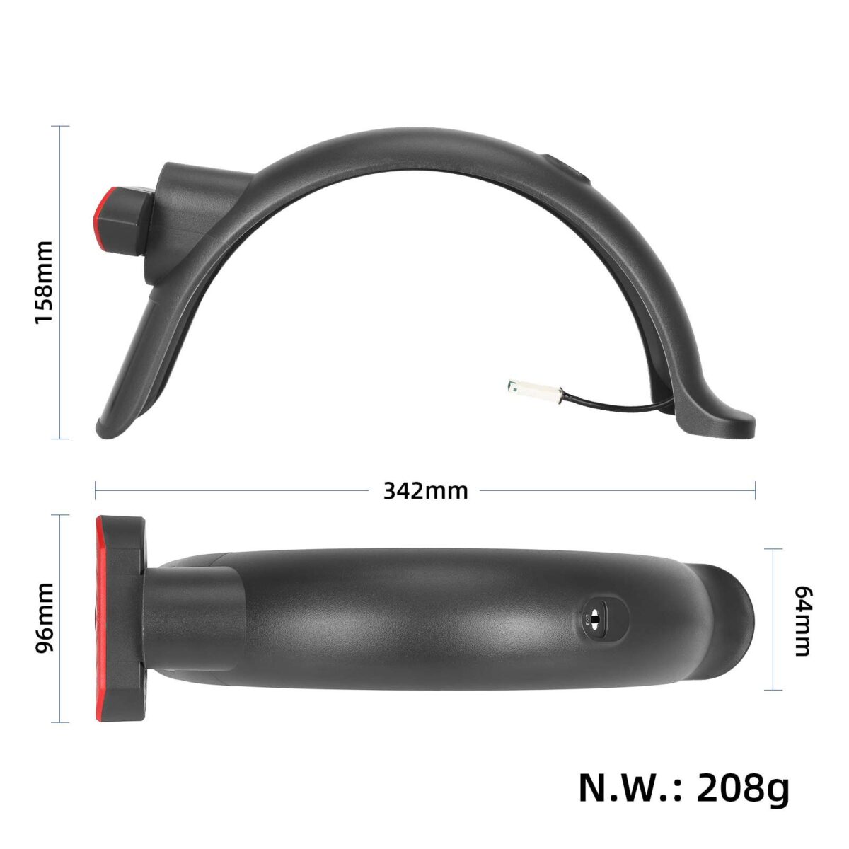 Luz trasera con intermitente Ulip con control remoto recargable y kit de guardabarros para scooter Xiaomi 4 Pro - Imagen 5