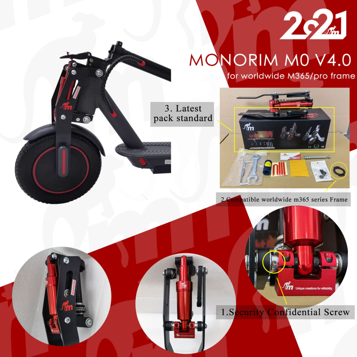Suspensión delantera M0 Monorim V4 para patinetes Xiaomi M365/Pro - Imagen 3