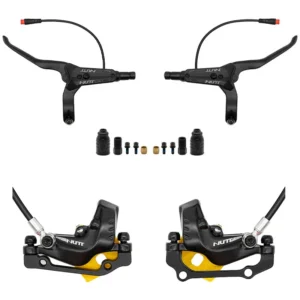 Frenos de disco NUTT de cuatro pistones delanteros izquierdo y trasero derecho (1400 + 2200 mm delanteros 140/160L, traseros 160/180R) + juego de 4 palancas de freno Y5
