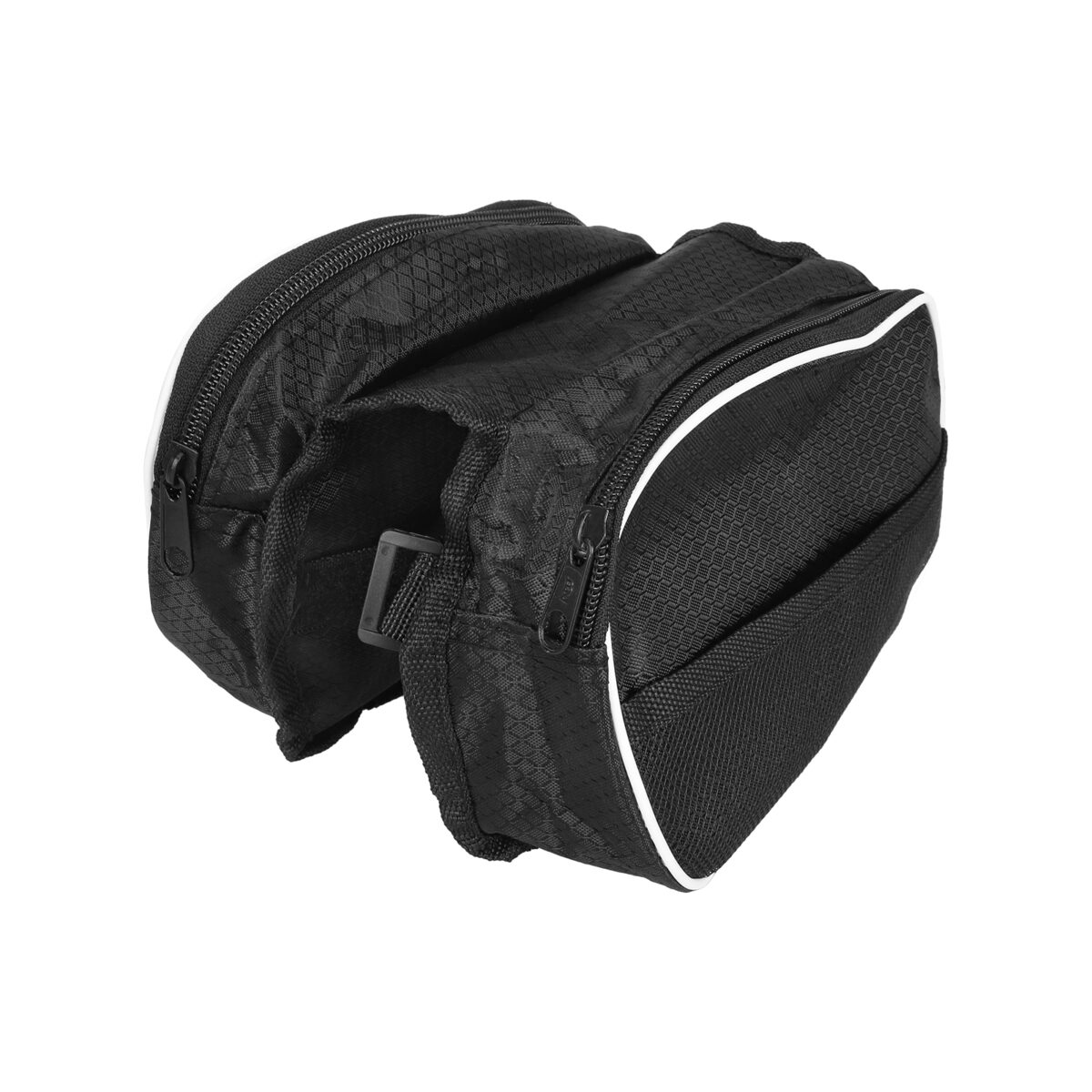 Bolsa delantera con cremallera para bicicleta de montaña, redonda, negra - Imagen 4