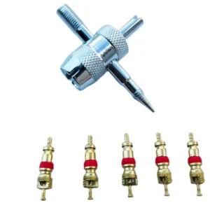 5 núcleos de válvulas + herramientas de extracción