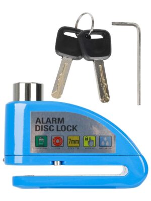 Bloqueo de freno de disco con alarma controlable azul