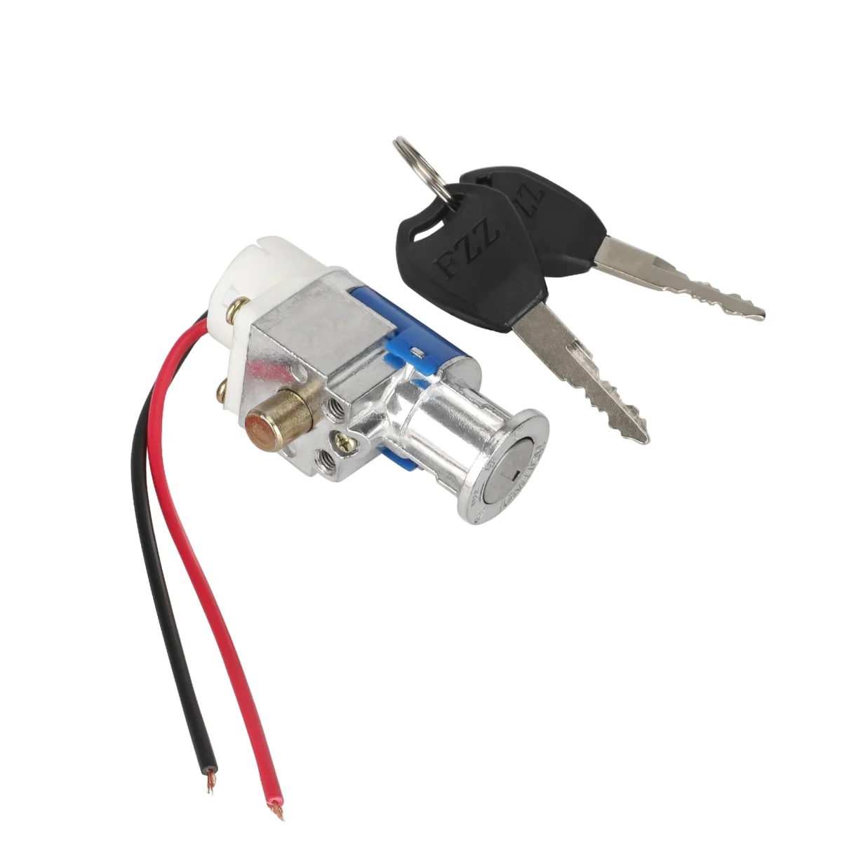 Cerradura de puerta eléctrica azul con llaves - Imagen 3