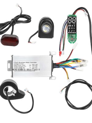 Controlador + placa de circuito + acelerador negro + luz delantera + luz trasera + cable de alimentación negro para scooters clon Xiaomi