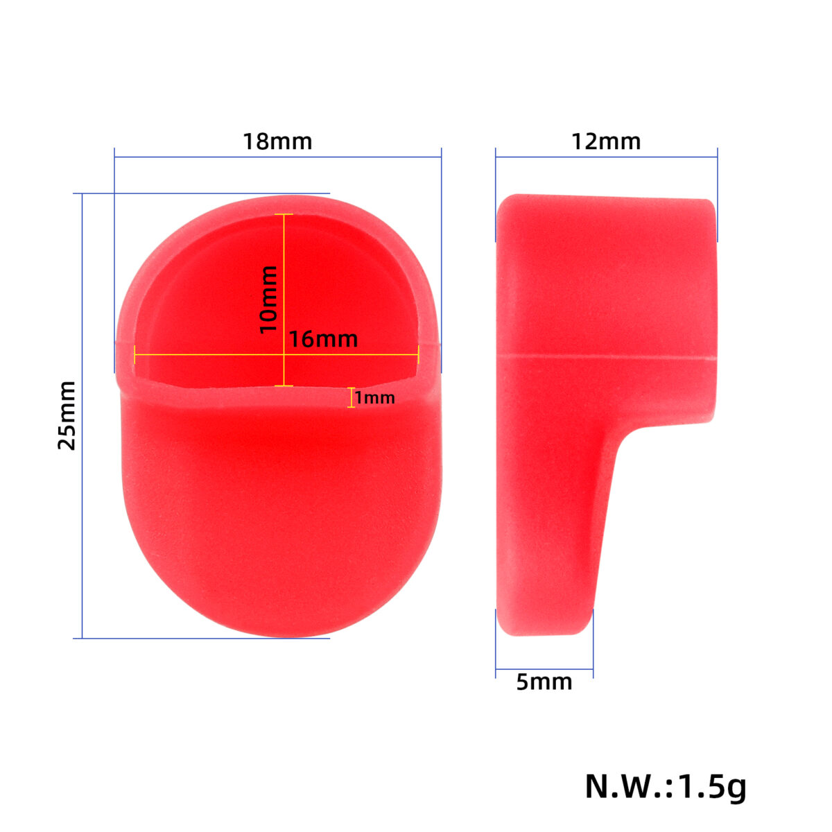 Funda de silicona roja para el gancho del guardabarros trasero del patinete M365 - Imagen 2