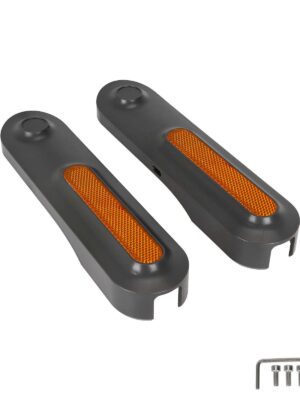 Carcasas decorativas traseras izquierda y derecha grises + barras reflectoras amarillas para scooters Xiaomi 4 Ultra