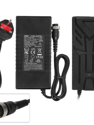 Cargador Ulip de 42 V a 54,6 V, 2 A, certificado CE y FCC con cabezal M16 de 3 orificios (enchufe británico)