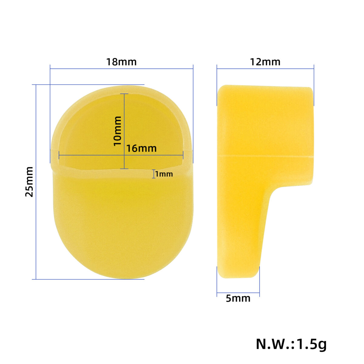 Funda de silicona amarilla para el gancho del guardabarros trasero del patinete M365 - Imagen 2