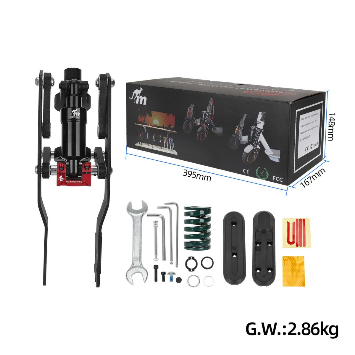 Suspensión delantera MF2 Monorim negra para scooters Segway F2/F2Pro/F2Plus - Imagen 2
