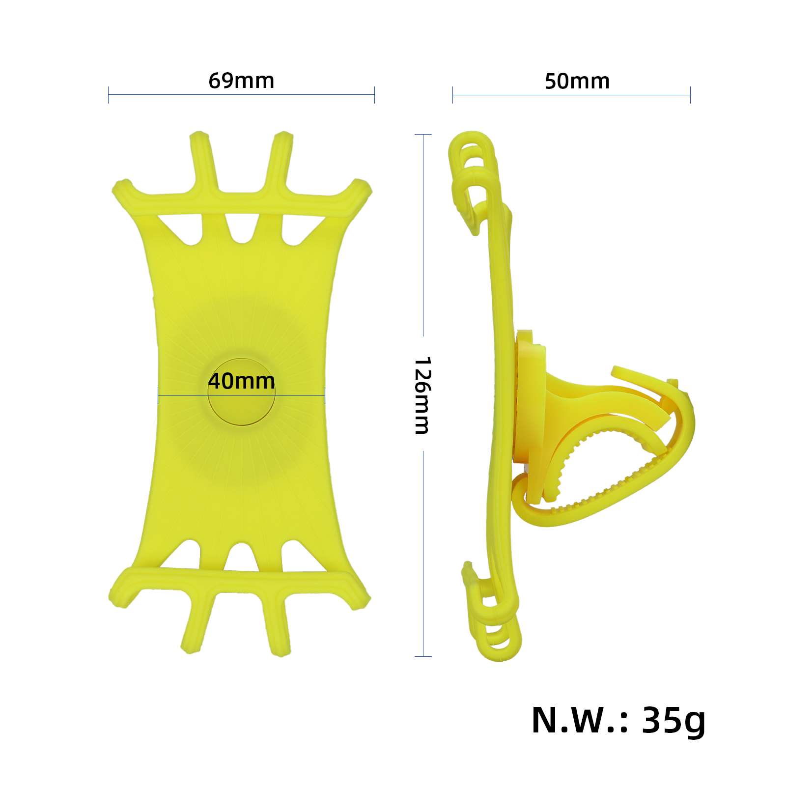 Soporte multifuncional de silicona para teléfono móvil amarillo - Imagen 5