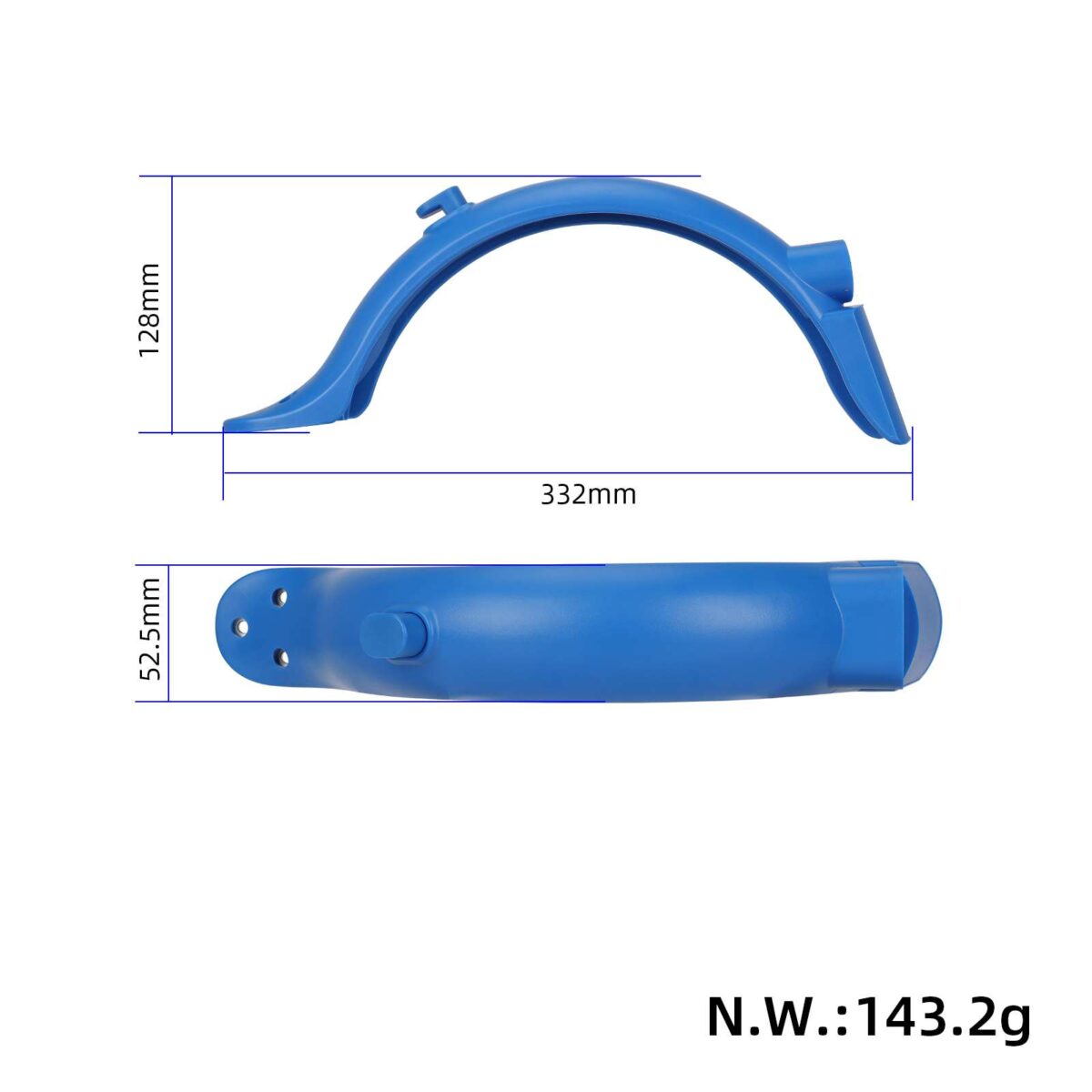 Guardabarros trasero azul con gancho para patinete M365 Pro/Pro2 - Imagen 2