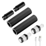 Juego de mango de silicona para varilla de extensión Ulip Xiaomi (varilla de extensión negra + luz blanca negra)