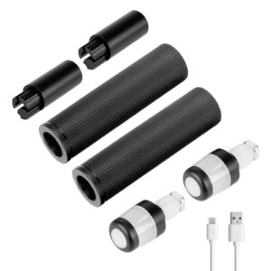 Juego de mango de silicona para varilla de extensión Ulip Xiaomi (varilla de extensión negra + luz blanca negra)