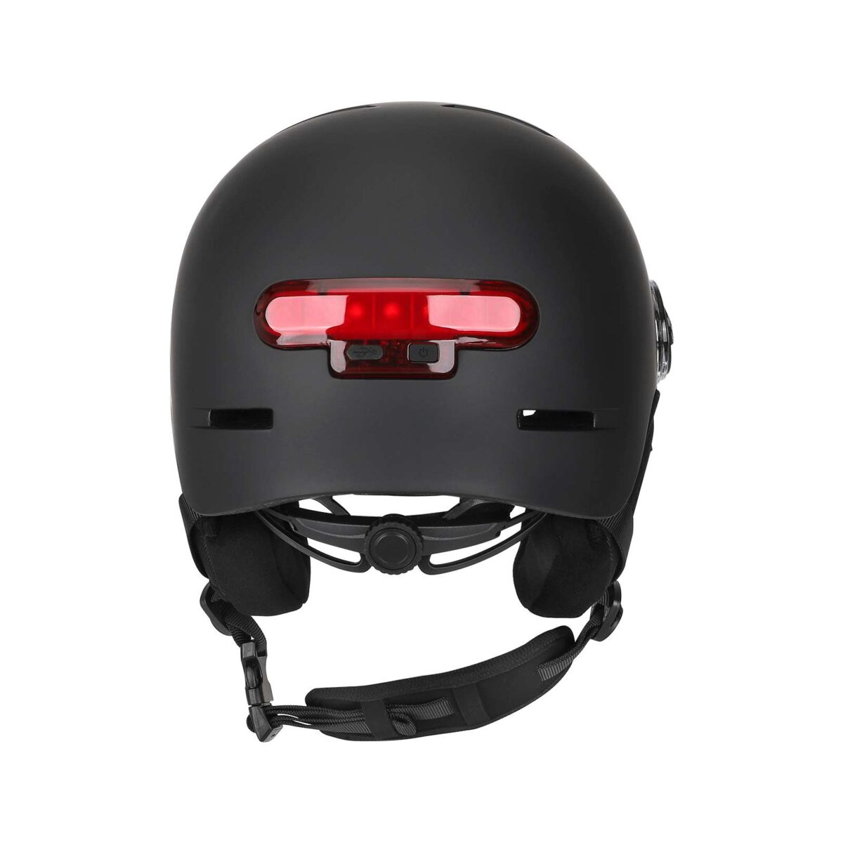 Casco de invierno negro a prueba de viento con luces delanteras y traseras. - Imagen 5
