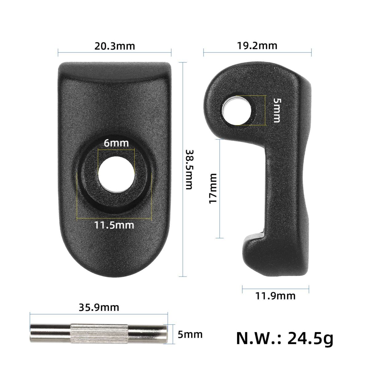 Pestillo y eje de hebilla plegable negros para scooters Xiaomi - Imagen 2