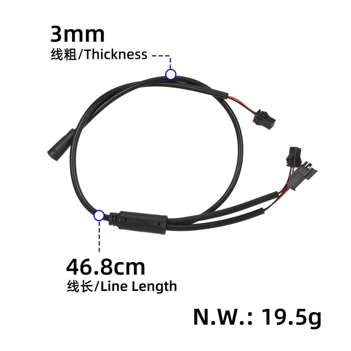 Cable de conexión de la lámpara izquierda Kukirin G3 Pro (negro) - Imagen 2