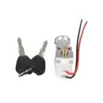 Cerradura de puerta eléctrica plateada con llaves - Imagen 6