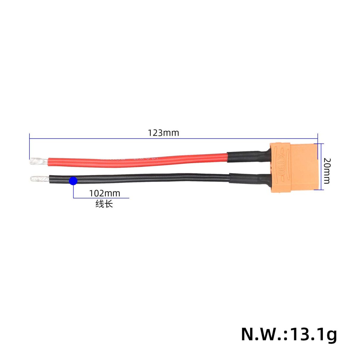 Cable de batería con conector hembra XT90 - Imagen 2