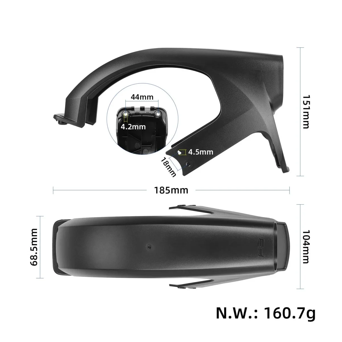 Guardabarros trasero original Ninebot F3/F3 Pro - Imagen 2