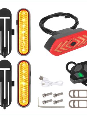 Juego de 2 luces intermitentes recargables amarillas Ulip + 1 luz trasera intermitente con control remoto para scooters Xiaomi 4 Ultra